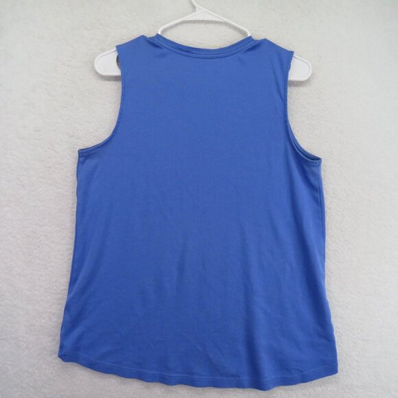 J. Jill Perfect Pima Sleeveless Tee Womens Medium 100% Pima Cotton Blue - Picture 3 of 9